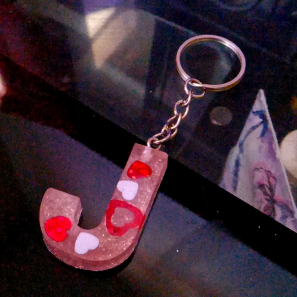 Letter J keychain